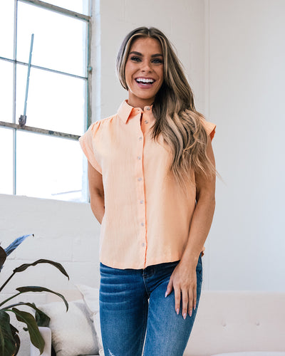 NEW! Kinsley Apricot Button Up Top  Ces Femme   