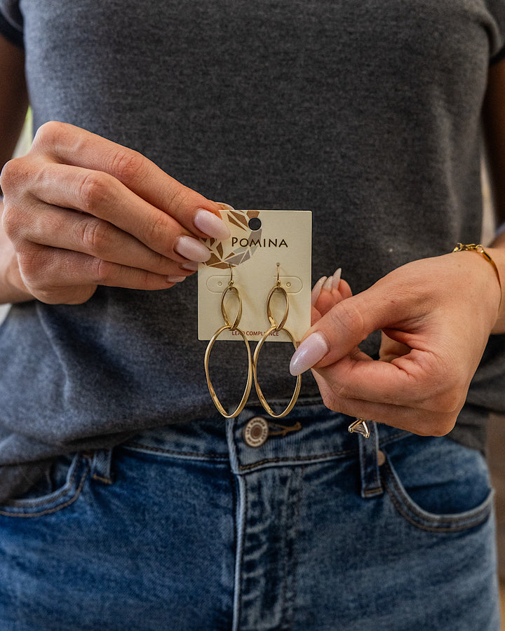 NEW! Twisted Brass Dangle Earrings - Gold