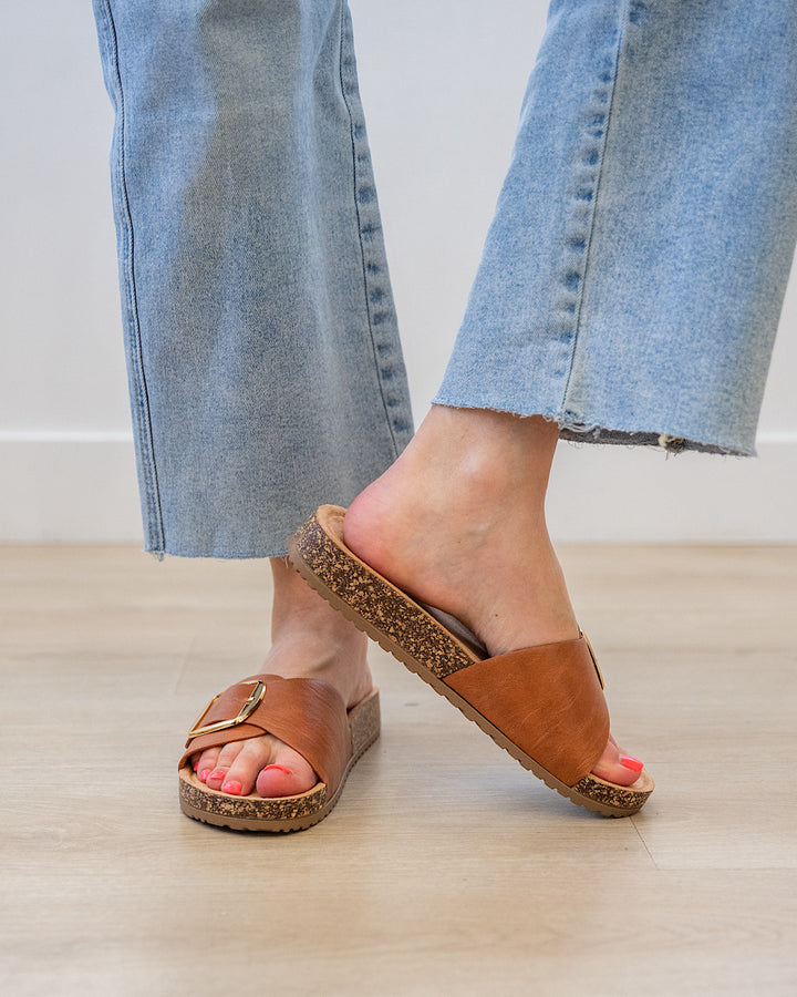 Corkys Road Trip Slip On Sandals - Cognac Corkys Footwear