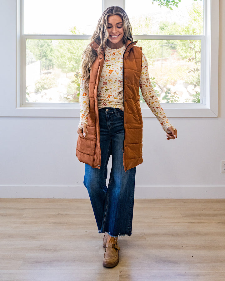 NEW! Harlow Long Vest - Cinnamon Michelle Mae