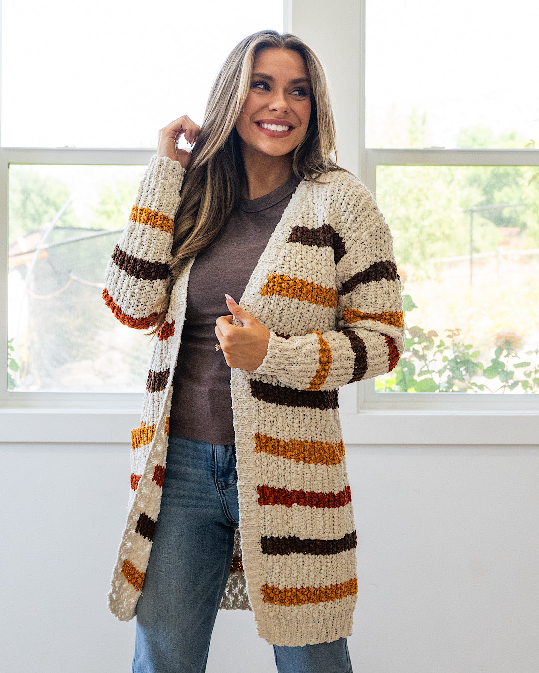 NEW! Fall Striped Cardigan Michelle Mae