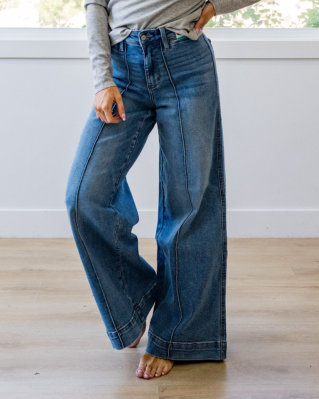 NEW! Judy Blue Hattie Front Seam Wide Leg Jeans - Short, Regular and Long Judy Blue