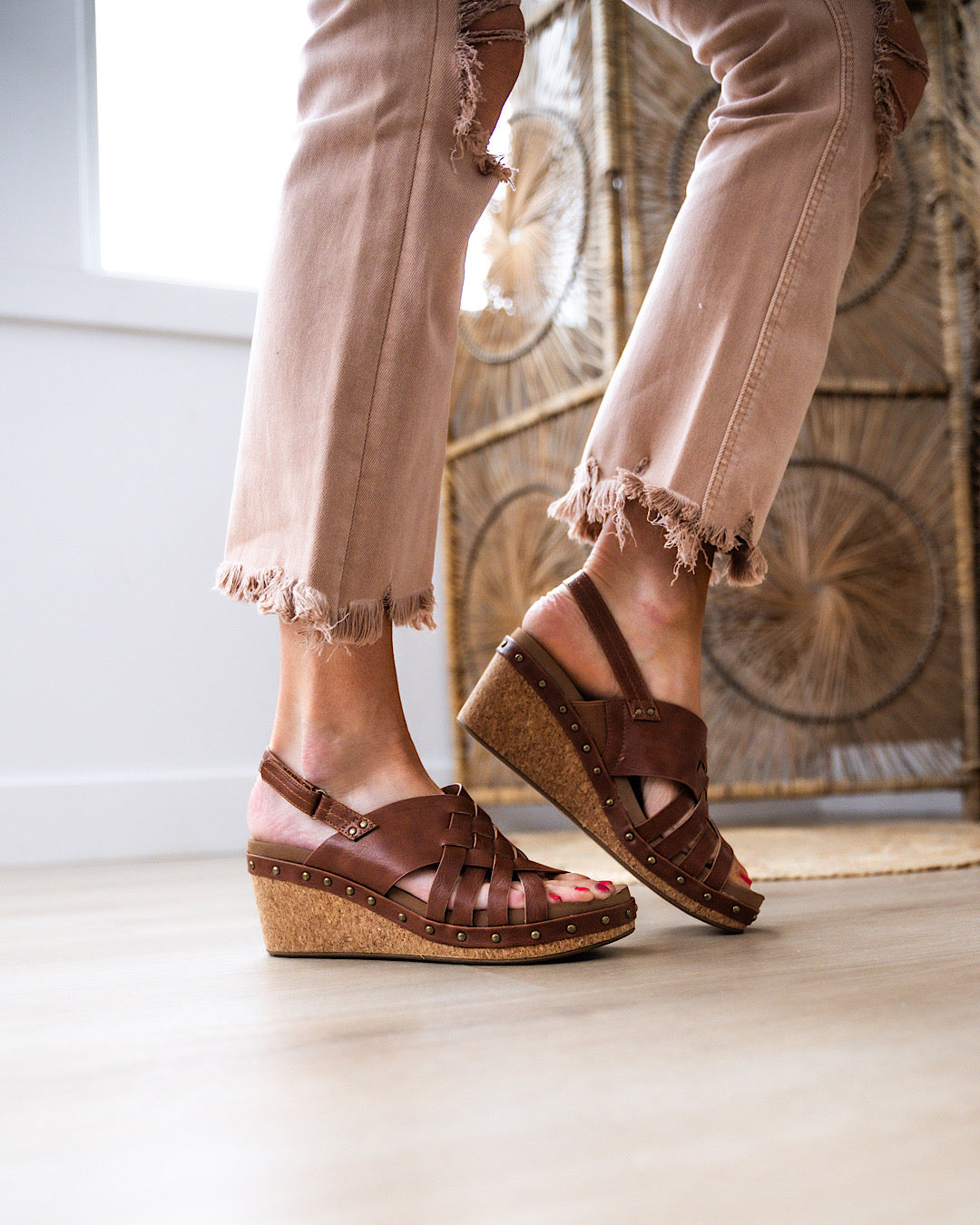 Corkys Dream Weaver Wedge Sandals - Tobacco FINAL SALE  Corkys Footwear   