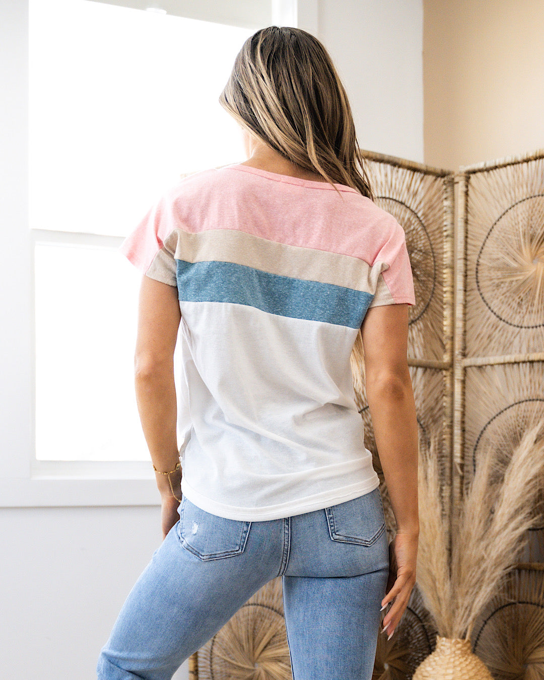 NEW! This Close Color Block Top - Pink & Teal  Lovely Melody   