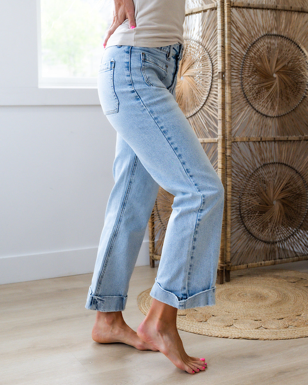 KanCan Isabella Rolled Hem Crop Flare Jeans  KanCan   