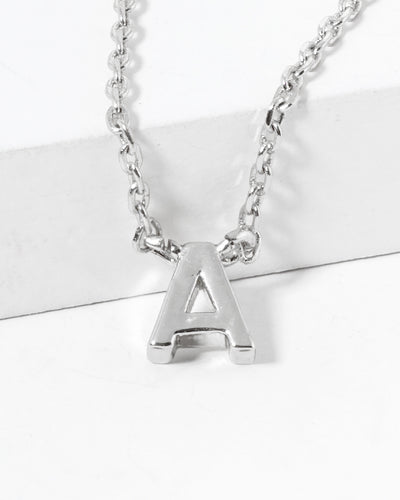 Dainty White Gold Initial Necklace - Pick Your Initial  Trendy Wholesale One Size A 