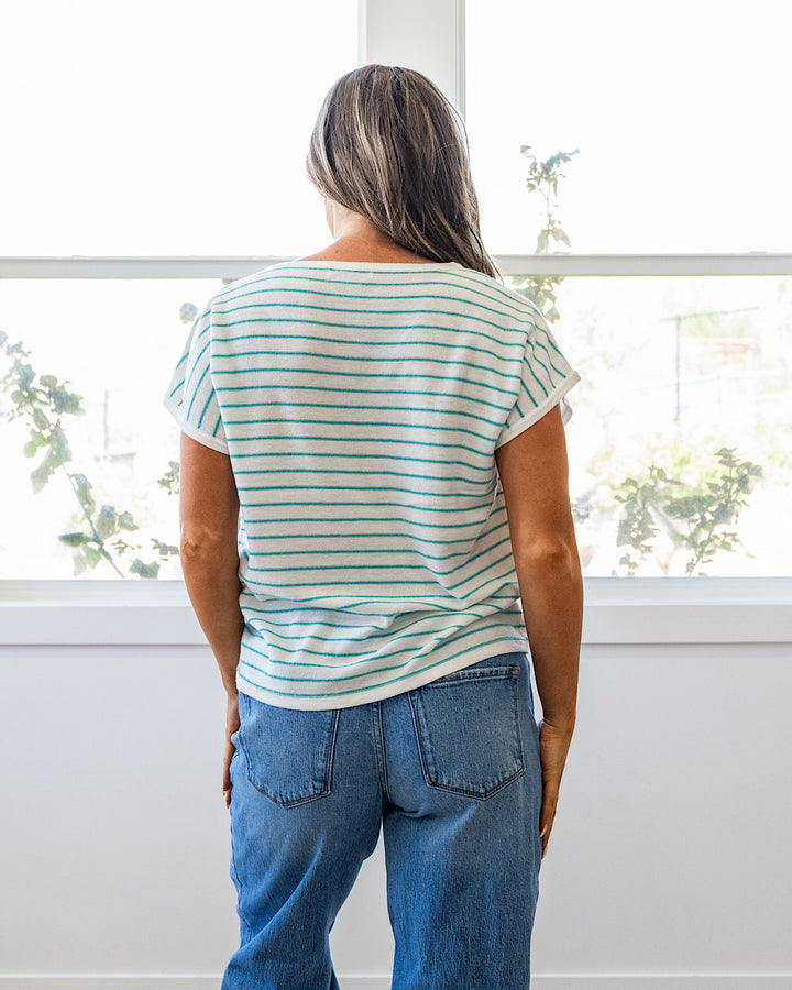 Candice Striped V Neck Sweater Top - Color Options Available! Staccato