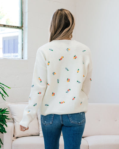 Nora Ivory Embroidered Daisy Sweater FINAL SALE  Lovely Melody   