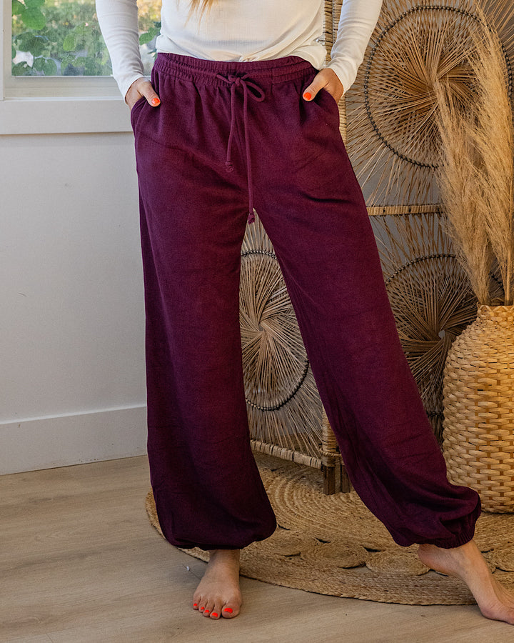 Allison Knit Joggers - Color Options Available! Hyfve Dark Cherry