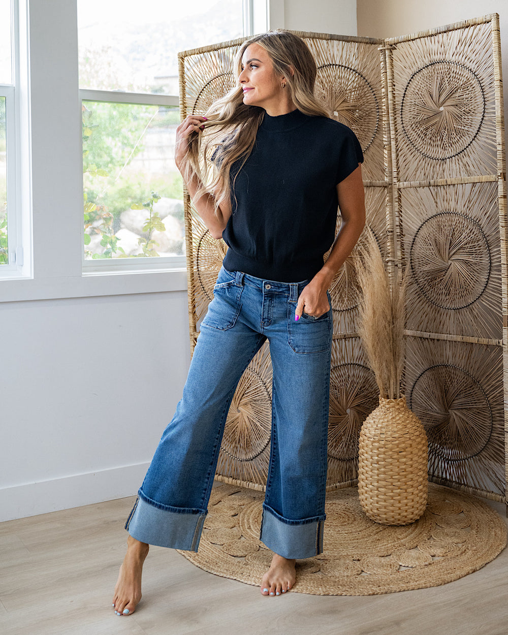 Camila Cap Sleeve Knit Top - Black Sew In Love