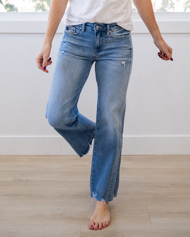 NEW! KanCan Evalina Side Slit Straight Jeans KanCan