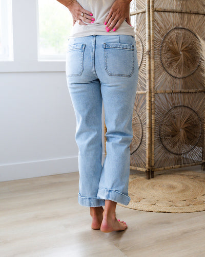 KanCan Isabella Rolled Hem Crop Flare Jeans  KanCan   