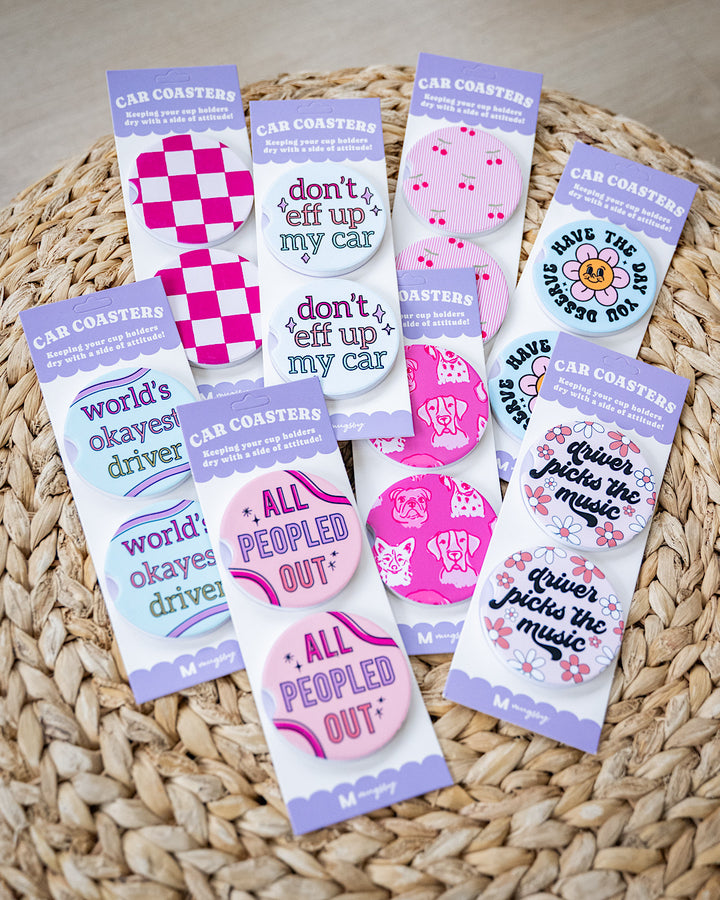 Car Coasters - 8 Options Mugsby One Size All Peopled Out