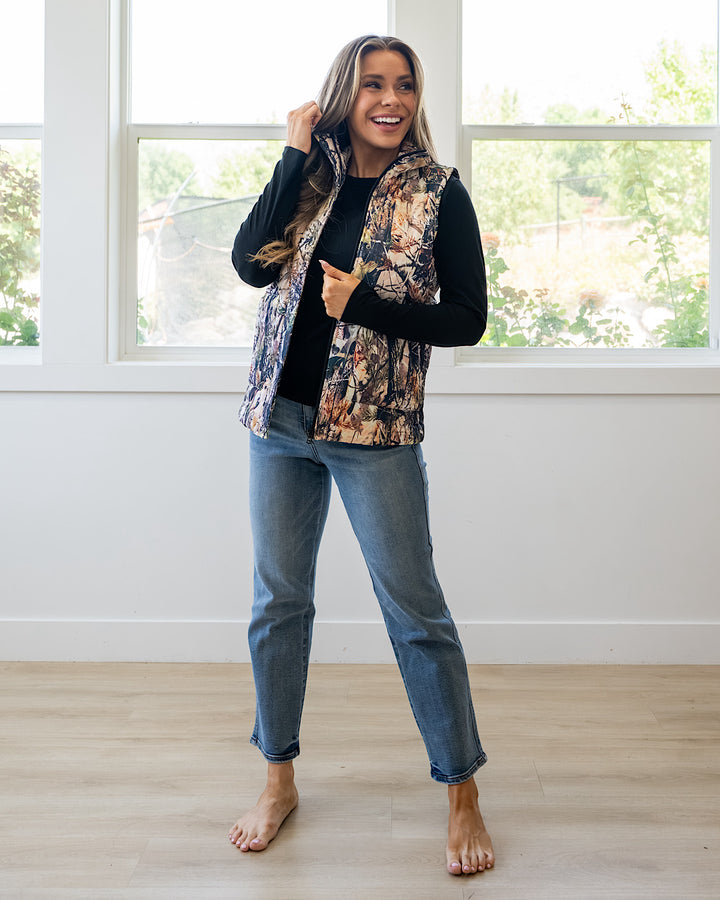 NEW! Remy Zip Up Vest - Dark Camo Michelle Mae