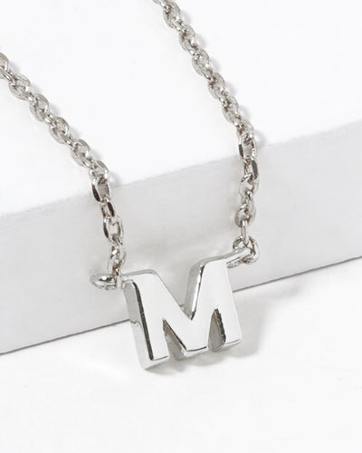 Dainty White Gold Initial Necklace - Pick Your Initial  Trendy Wholesale One Size M 
