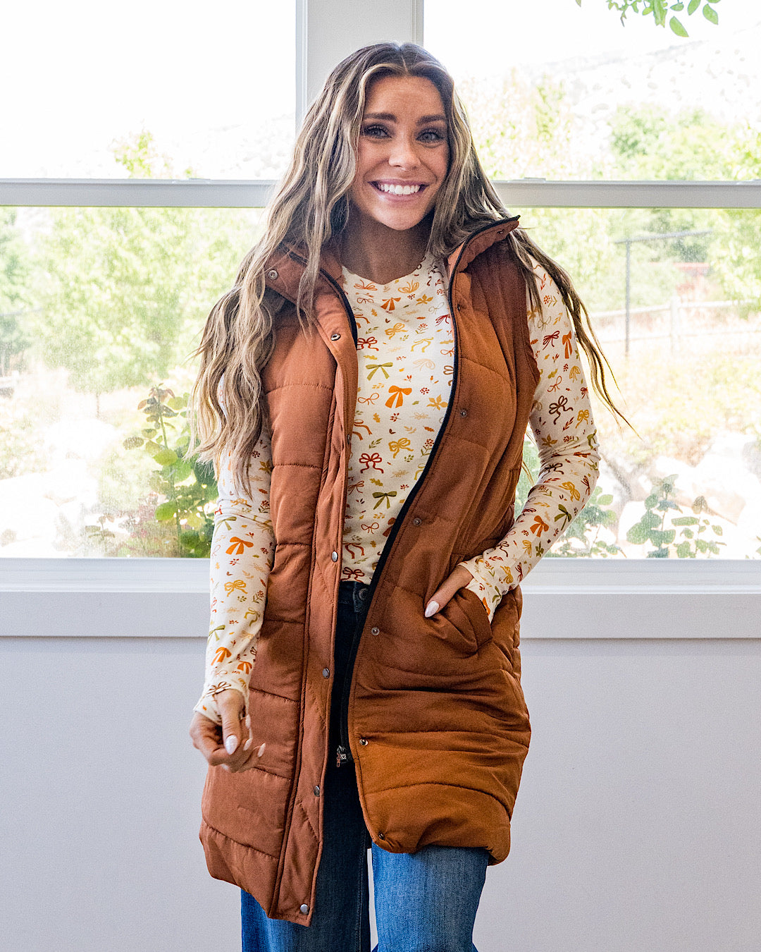 Harlow Long Vest - Color Options Available! Michelle Mae Cinnamon