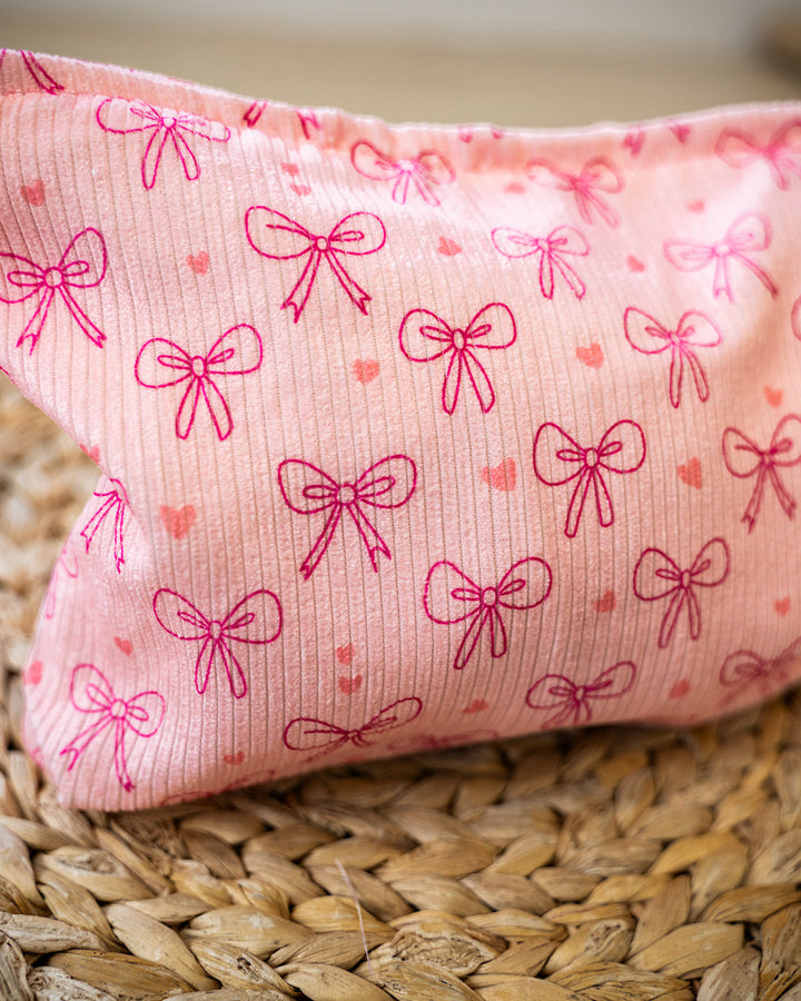 DOORBUSTER! Bow Pattern Makeup Bag - Pink Zenana
