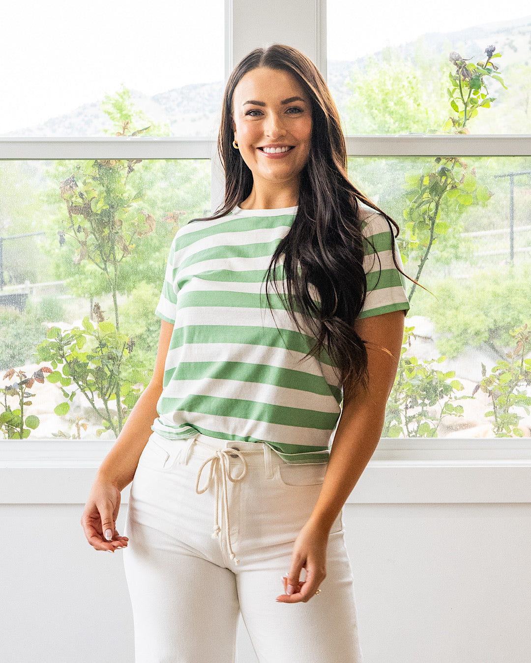 Briana Striped Knit Top - Color Options Available! Wishlist Green