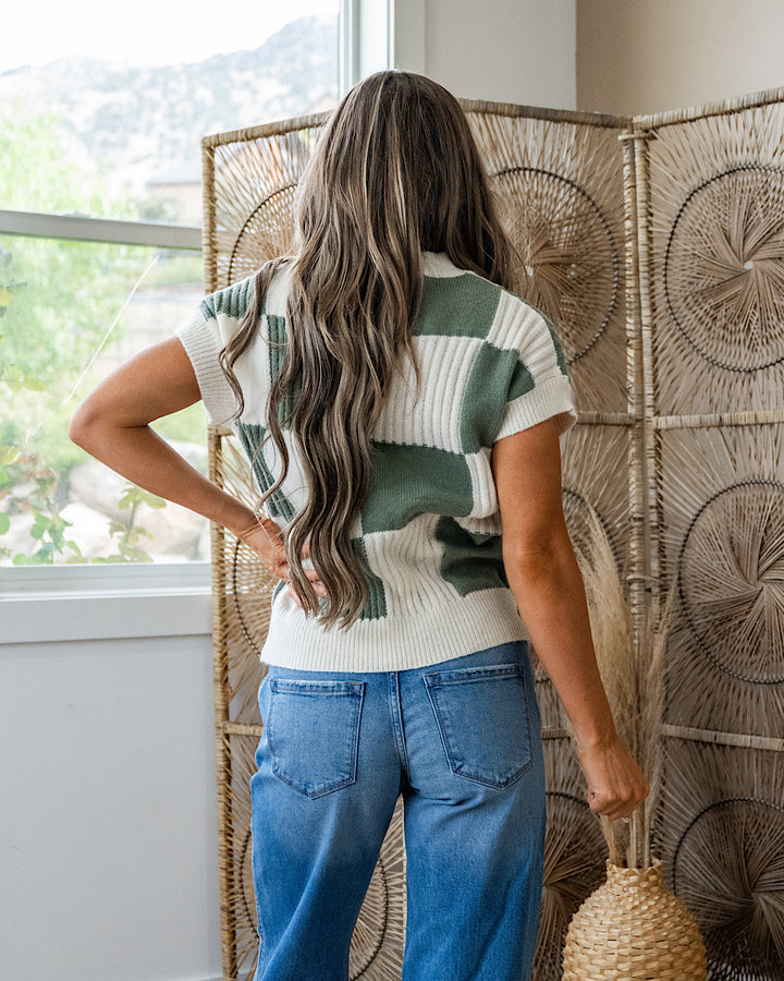 Joey Textured Checkered Sweater - Sage Michelle Mae