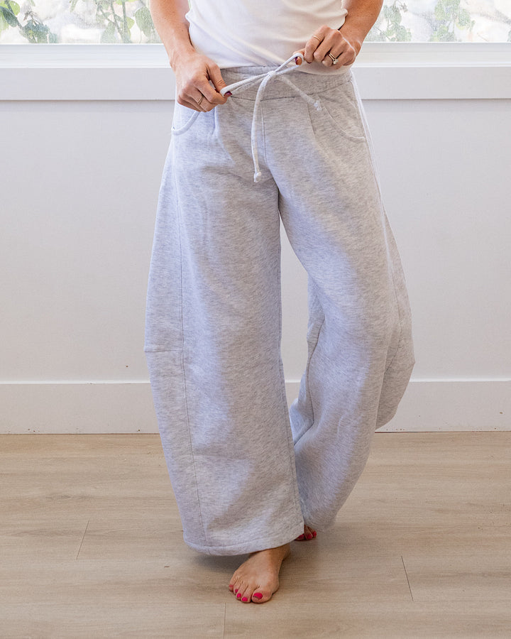 NEW! Micael Barrel Leg Lounge Pants - Ice Gray Reflex