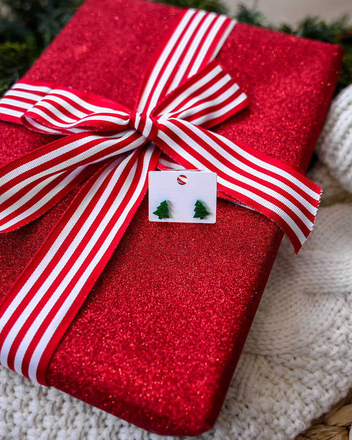 NEW! Shimmery Christmas Tree Earrings D&E