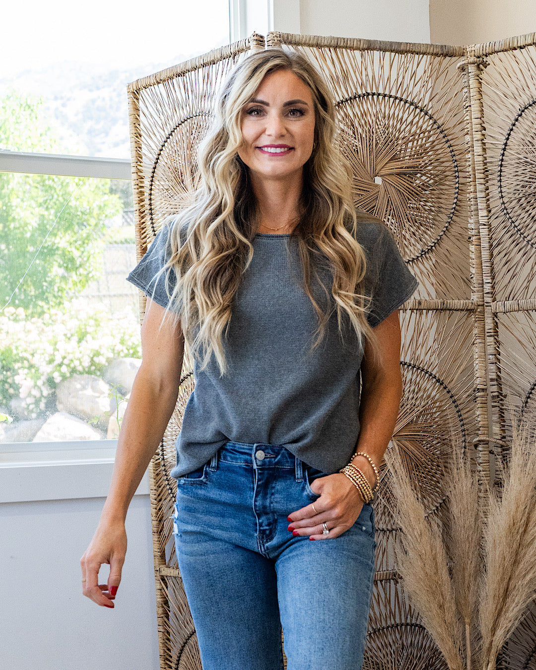 Aaliyah Knit Sweater Top - Color Options Available! Be Cool Heather Charcoal