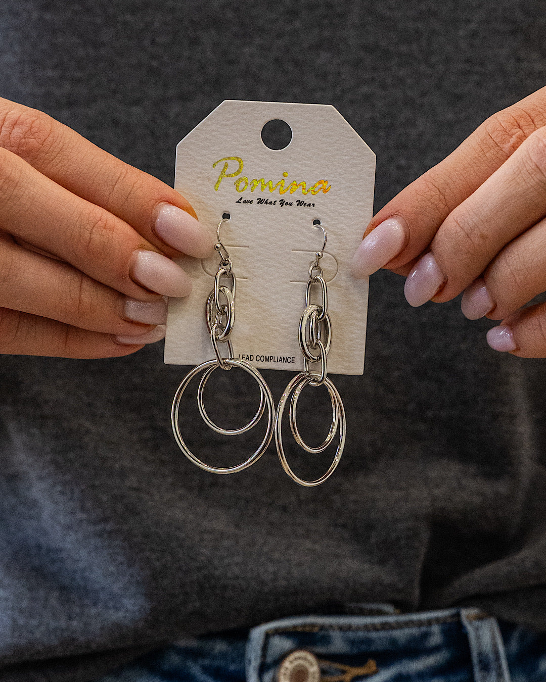 Interlocking Double Circle Dangle Earrings - Color Options Available! Trendy Wholesale