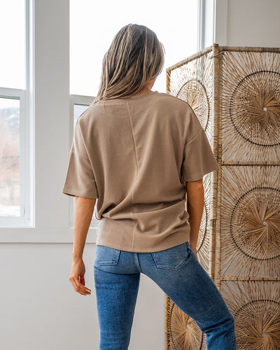 NEW! Nashville Ribbed Taupe Top  Haptics   