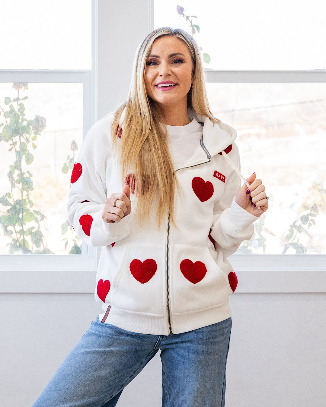 NEW! Ampersand Ave Comfort Zone FullZip Hoodie - Pulling Heartstrings Ampersand Ave