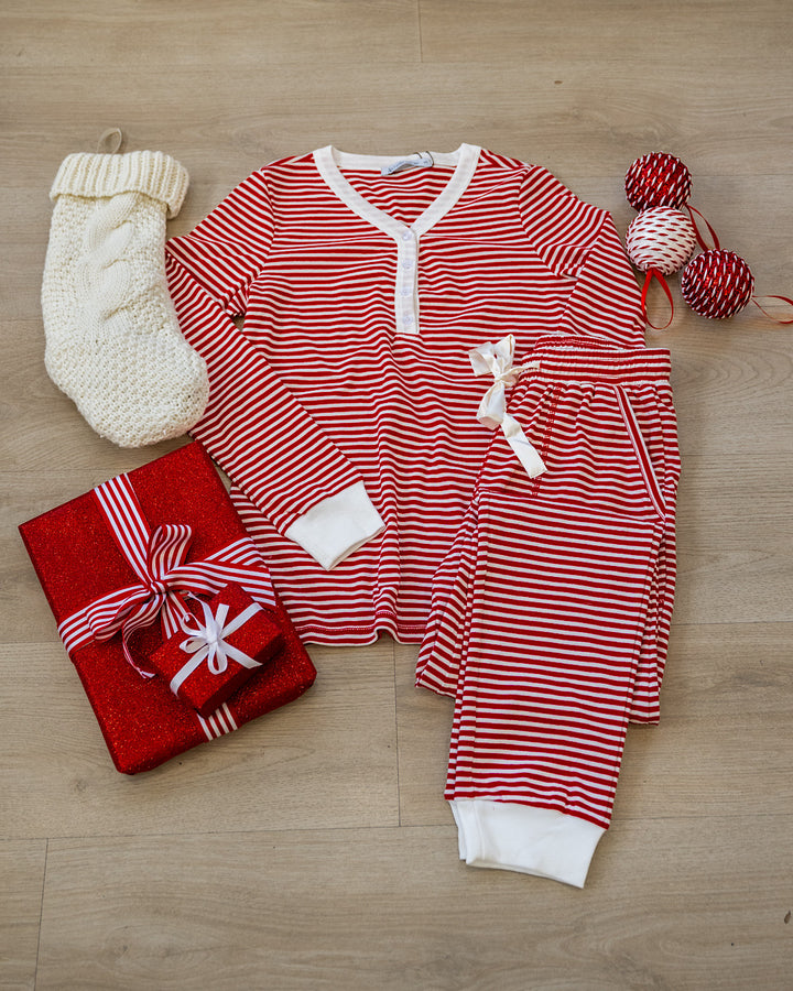 NEW! Candy Cane Striped Pajama Set Michelle Mae