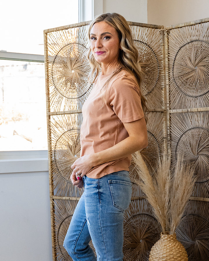 Mono B Classic Boxy Fit Tee - Toasted Almond Mono B