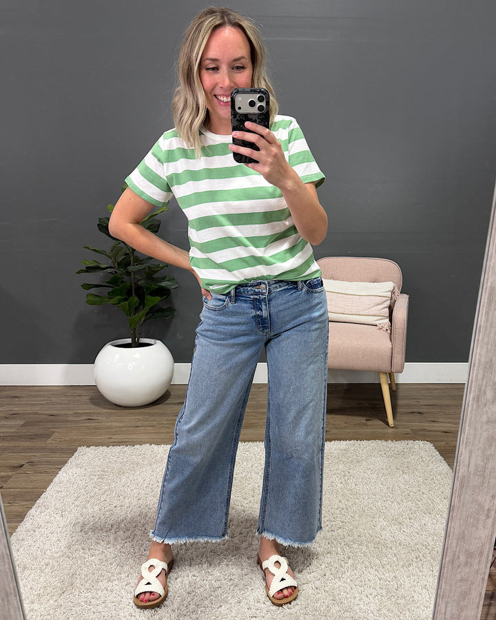 NEW! KanCan Logan Fray Hem Wide Leg Jeans KanCan
