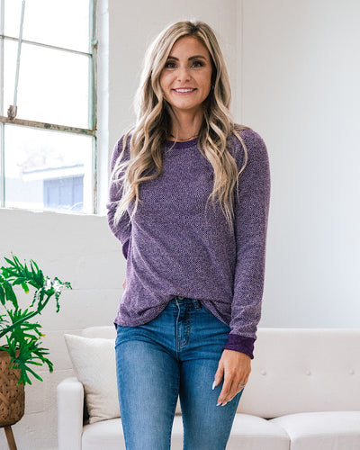 Hattie Long Sleeve Top - Marled Plum  Staccato   