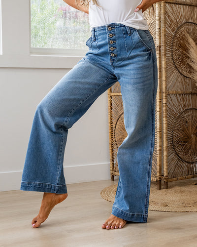 KanCan Sienna Non Distressed Wide Leg Jeans  KanCan   