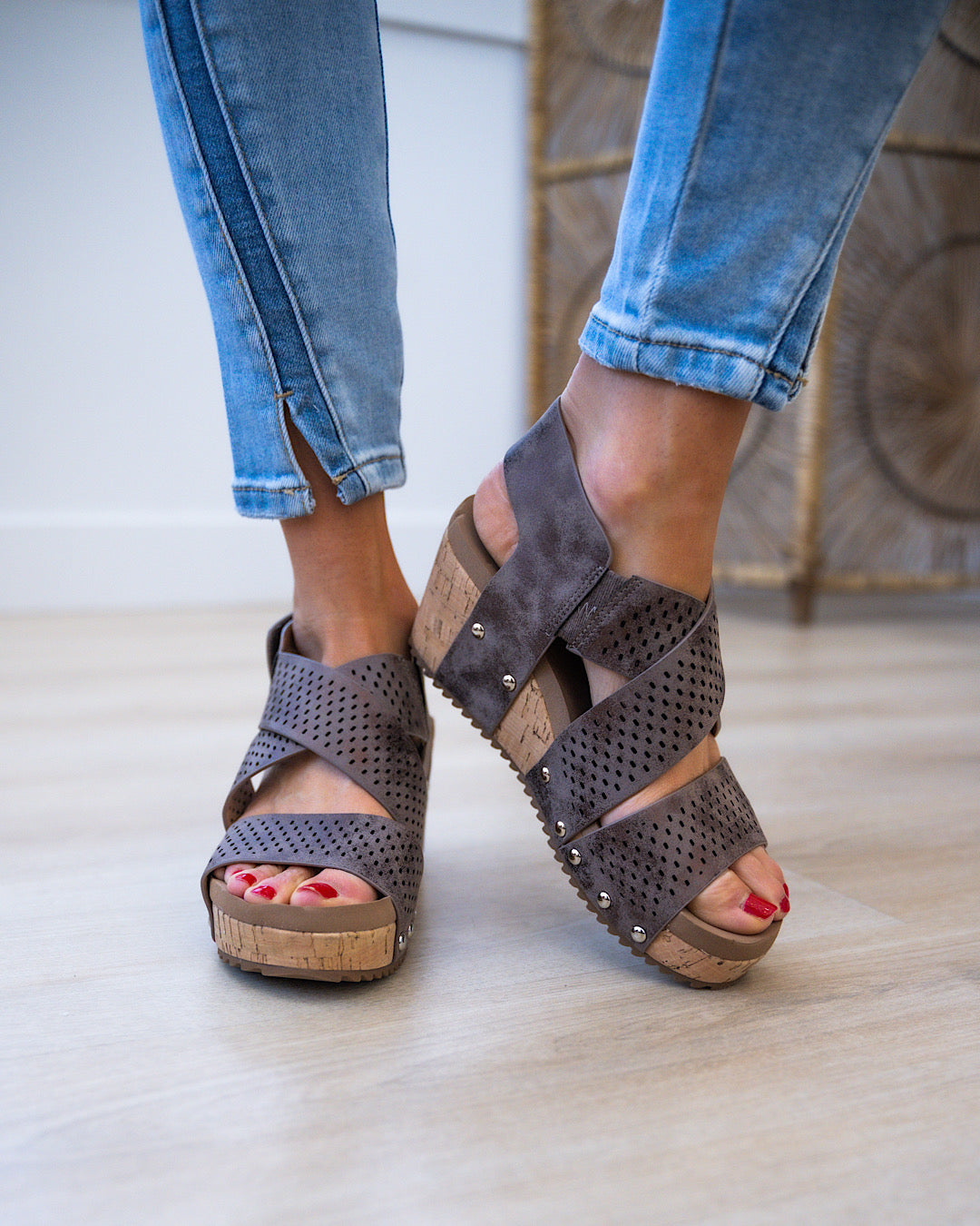 Corkys Guilty Pleasure Wedge Sandals - Bronze FINAL SALE  Corkys Footwear   