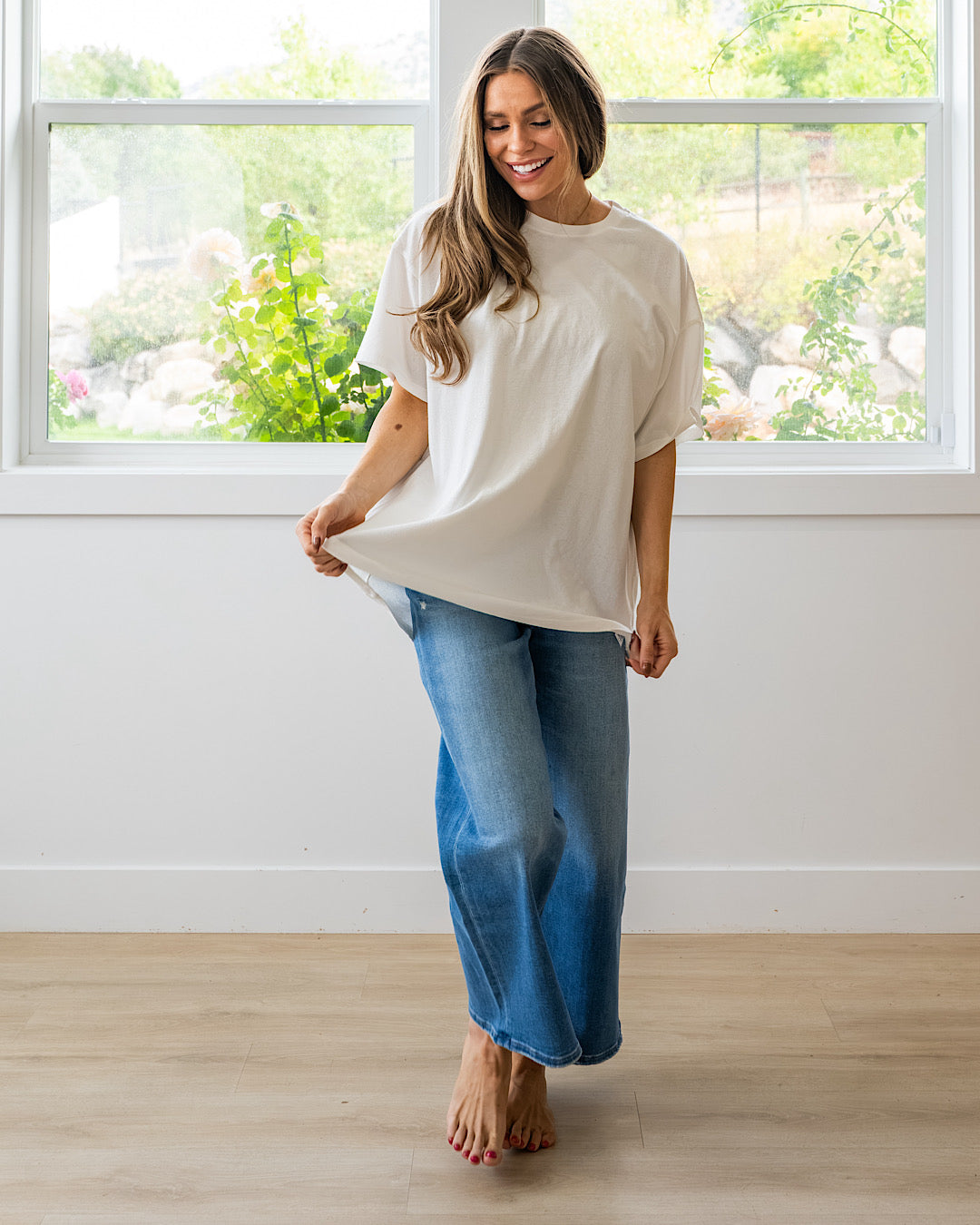NEW! Oversized Mineral Wash Tee - Ivory Double Zero