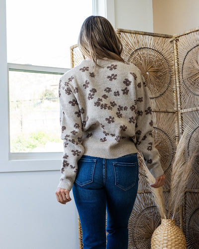 NEW! Tonya Cozy Flower Sweater - Mocha  Be Cool   