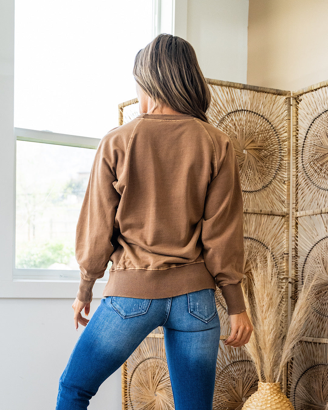 NEW! Girlfriend Crewneck Sweatshirt - Deep Camel  Zenana   