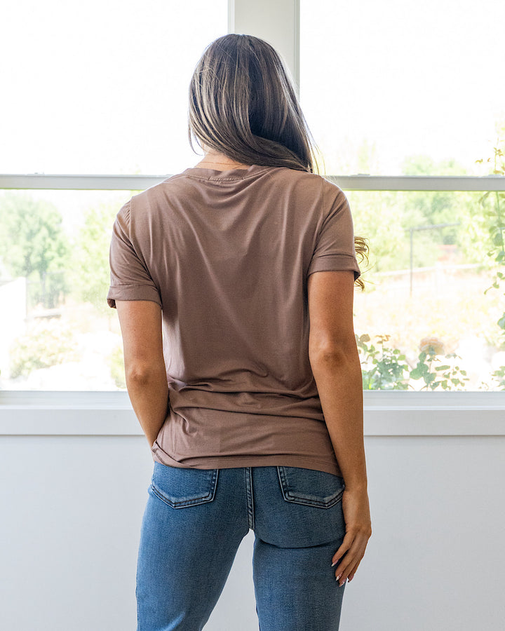NEW! Sophie V Neck Top - Mocha Michelle Mae