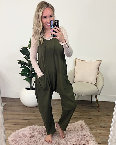 Quinn Jumpsuit - Olive FINAL SALE  Lovely Melody   