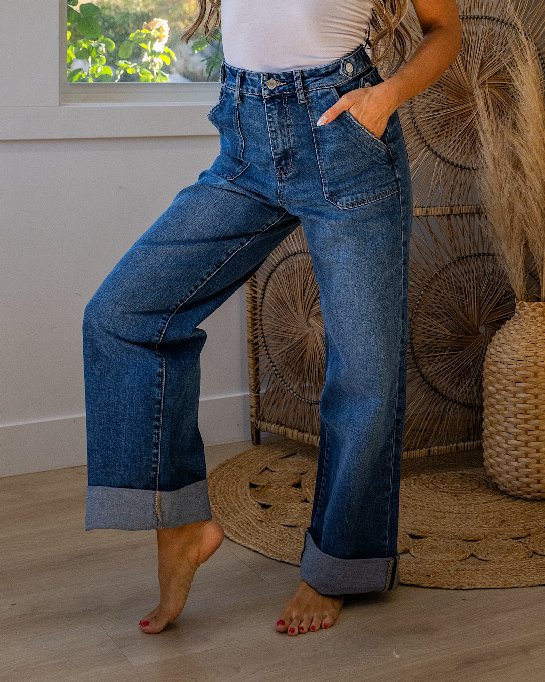 NEW! KanCan Elsie 90's Wide Leg Trouser Jeans