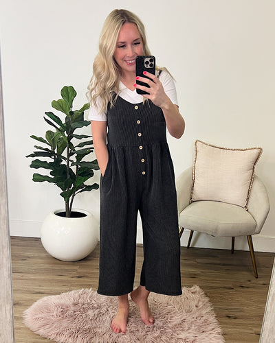 Aubrey Corded Jumpsuit - Black  Lovely Melody   