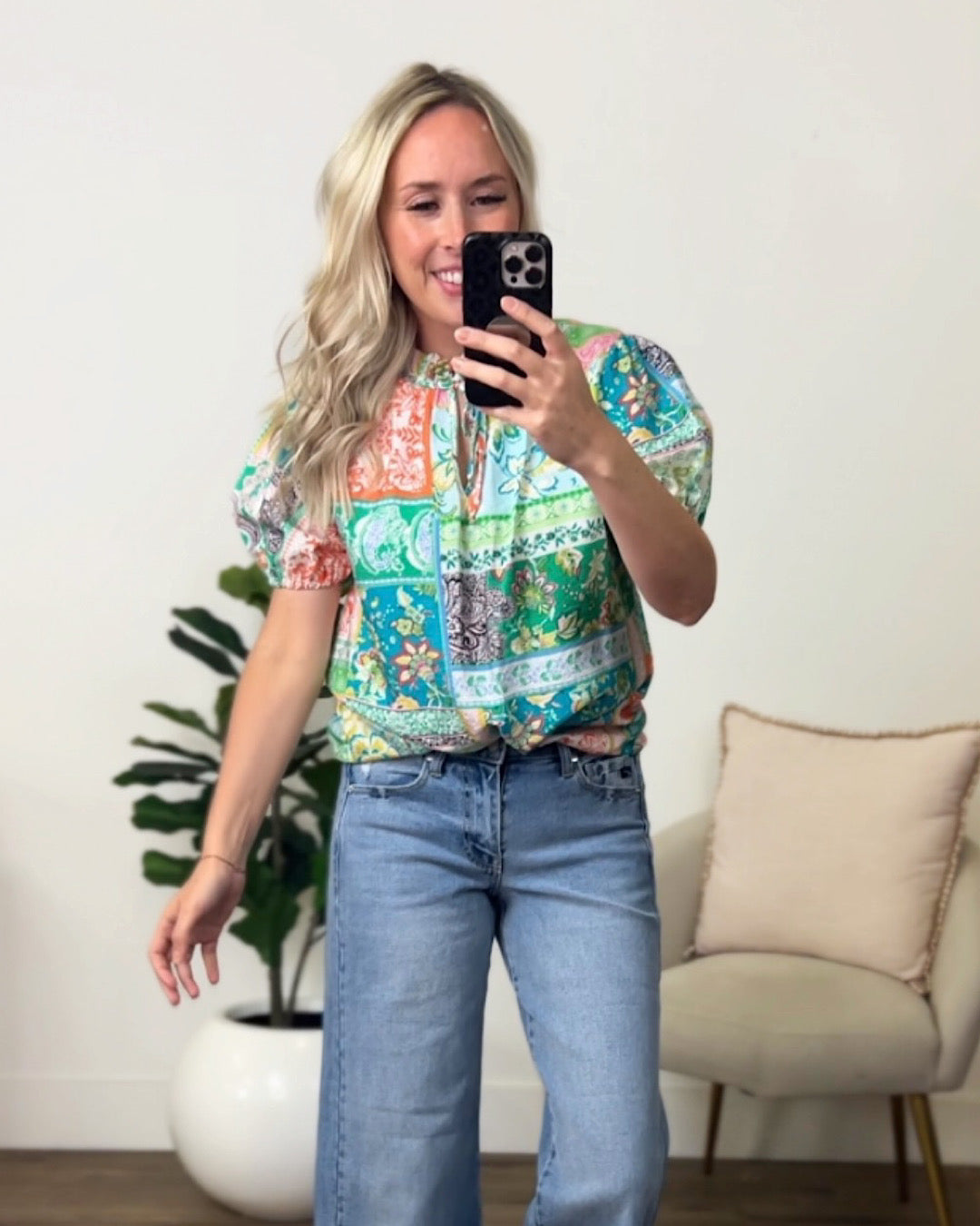 Jamie Multi Floral Top - Mint & Green FINAL SALE  Lovely Melody   