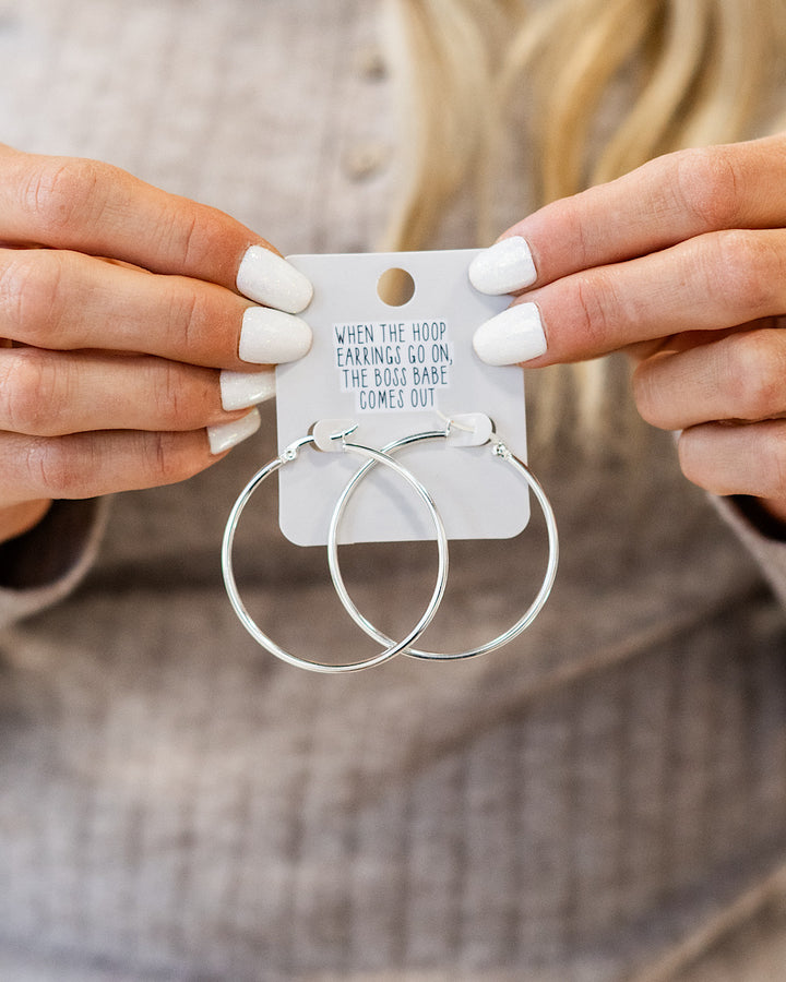 Silver Hoop Earrings Trendy Wholesale