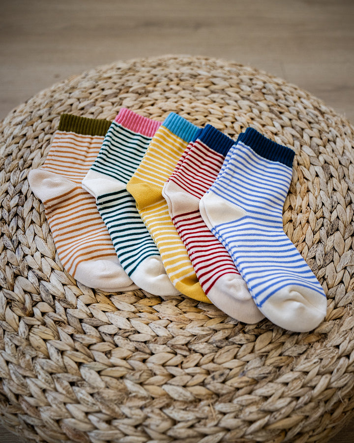 NEW! Striped Color Block Socks - 5 Options