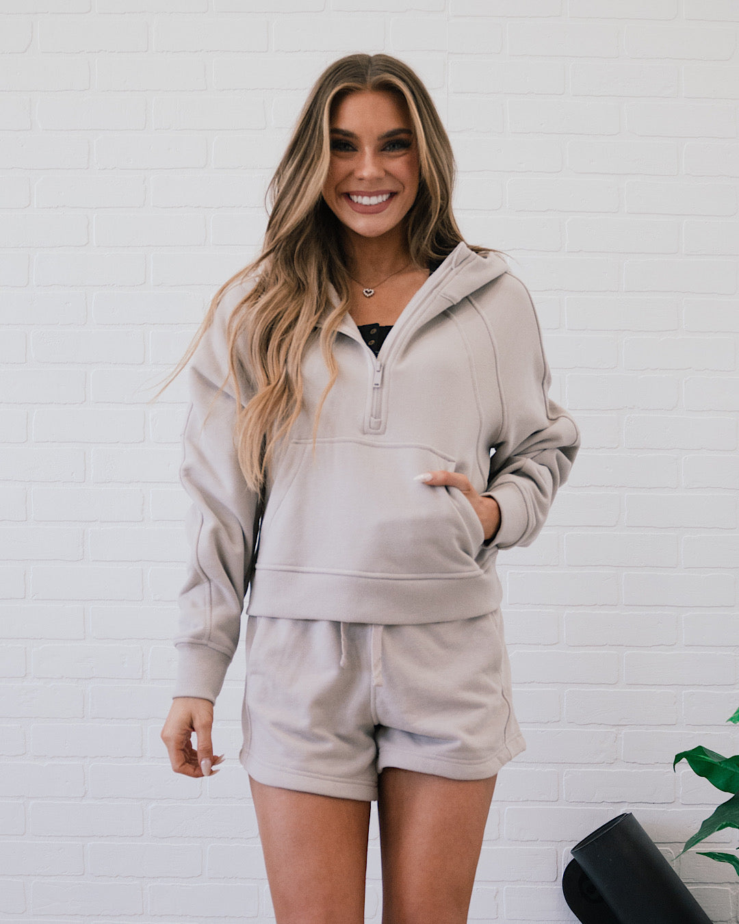 Rae Mode Half Zip Hoodie - Color Options Available! Rae Mode Light Taupe