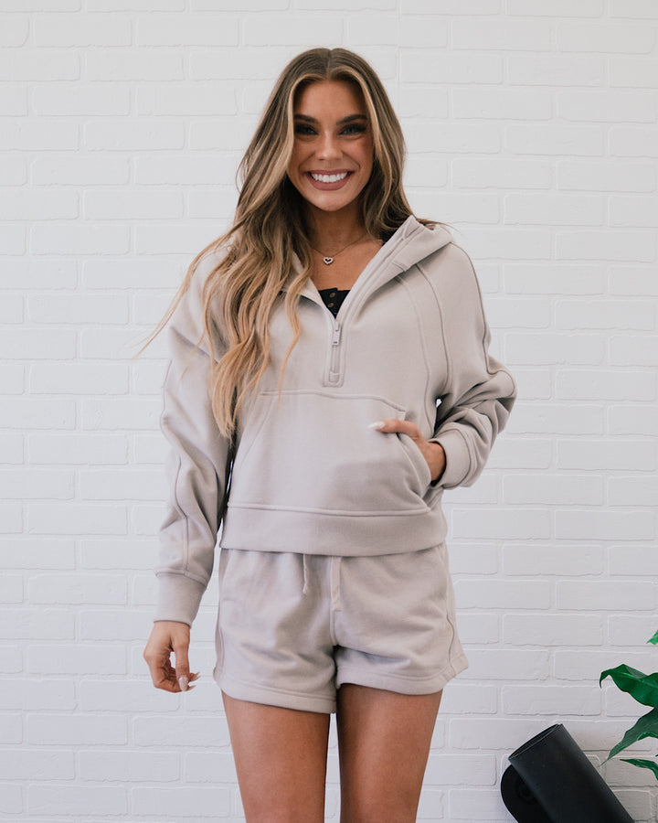 Rae Mode Half Zip Hoodie - Color Options Available! Rae Mode Light Taupe