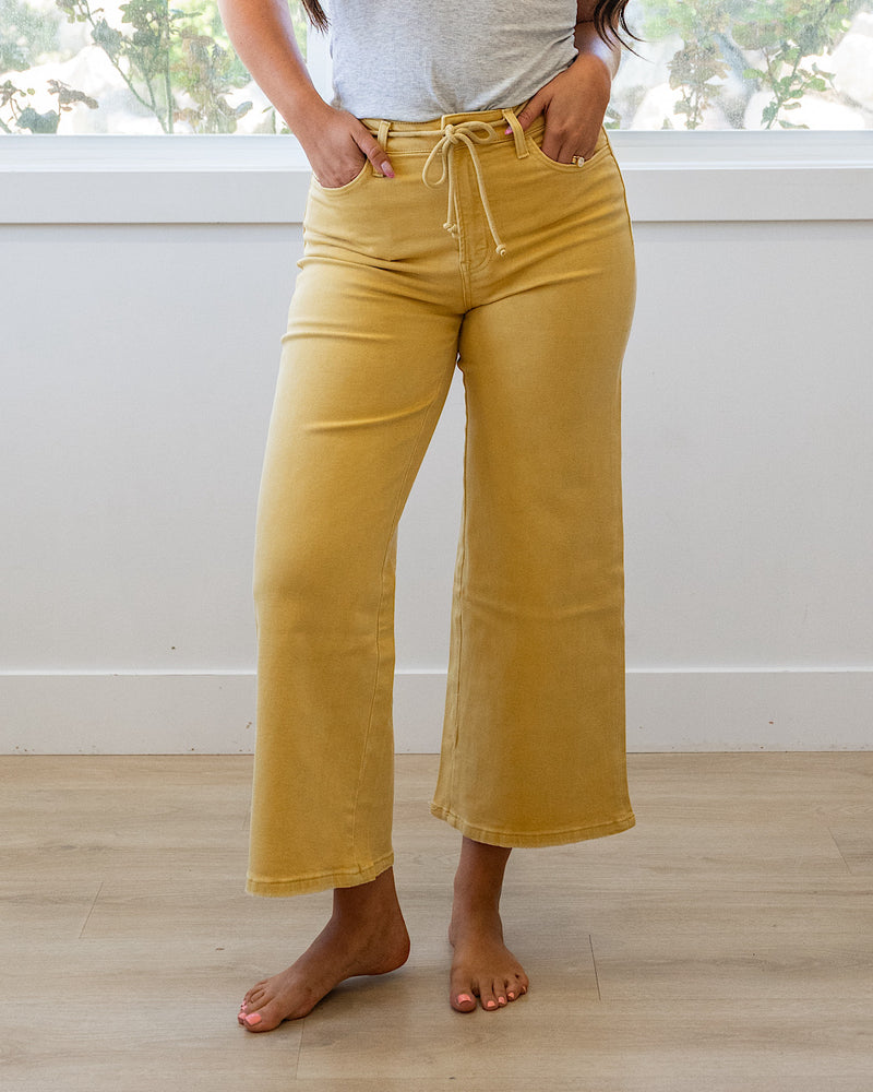 NEW! Vervet Kacie Cropped Wide Leg Jeans - Marigold