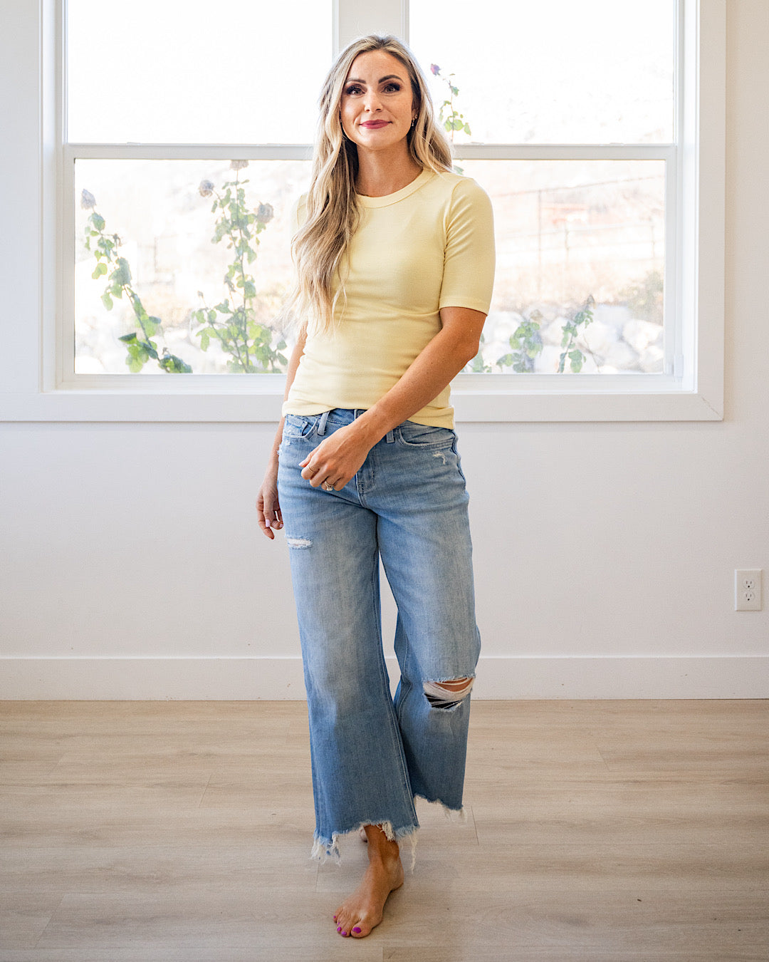 NEW! Lola Half Sleeve Knit Top - Yellow