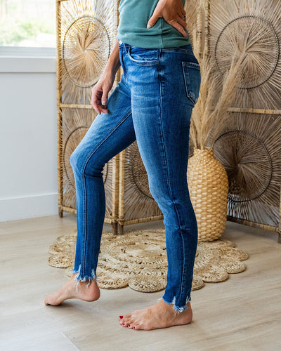 NEW! Lovervet Kaylee Distressed Hem Skinny Jeans  Vervet   